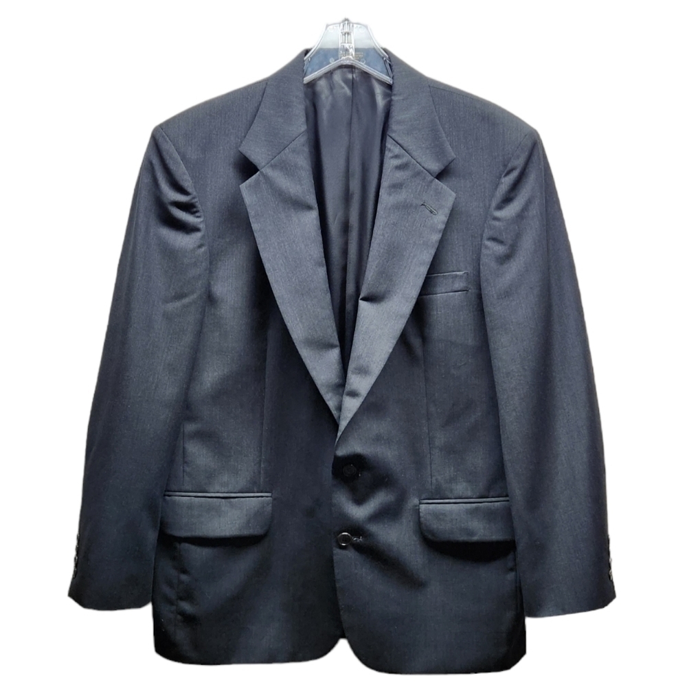 OSCAR De La Renta Mens 43R Dark Gray 100% Wool Blazer Sport Coat Suit Jacket - Picture 2 of 11